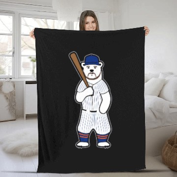 Discover Baseball Polar Bear Pete Fleece Blankets