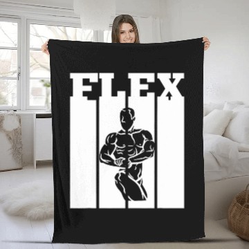 Discover Gym Flex Workout Muscle Weightlifting Fleece Blankets