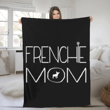 Discover Frenchie Mom Simplicity French Bulldog Love Fleece Blankets