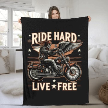 Discover Biker Motorcycle Real Bikers Real Brotherhood Fleece Blankets