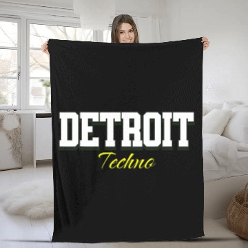 Discover DETROIT TECHNO 2 Baseball Tees Fleece Blankets