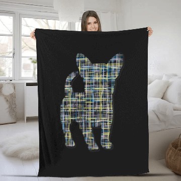 Discover Chihuahua Dog Silhouette Abstract Grid Pattern Fleece Blankets