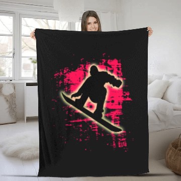 Discover Skiing Ski Red Splatter Snowboarding T Snowboarder Zip Fleece Blankets