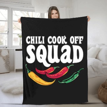 Discover Funny Chili Cook Off Squad Hot Spicy Food Pepper Fleece Blankets