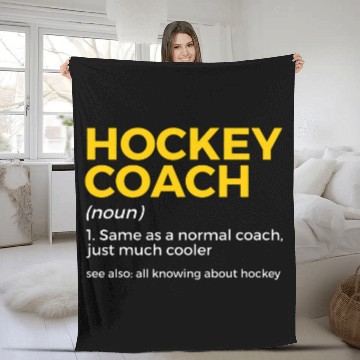 Discover Funny Hockey Coachs Definition Zip Fleece Blankets