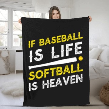 Discover If Baseball Is Life Softball Is Heaven 1 Zip Fleece Blankets