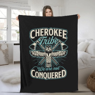 Discover Cherokee Tribe We Are Not Conquered Native American 2 Fleece Blankets