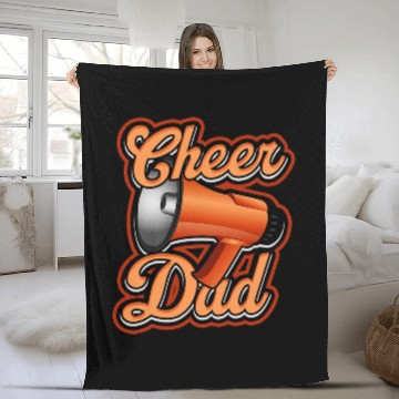 Discover Cheer Dad 2School and University Sports Competition Fleece Blankets