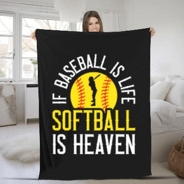 Discover If Baseball Is Life Softball Is Heaven Fleece Blankets