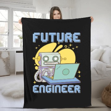 Discover Robotics Robot Future Engineer Zip Fleece Blankets
