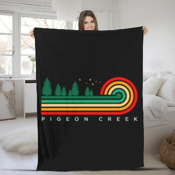 Discover Evergreen vintages Stripes Pigeon Creek Ohio Fleece Blankets