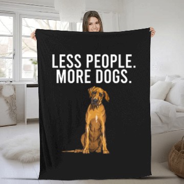 Discover Less People More Dogs Rhodesian Ridgeback Funny Introvert Fleece Blankets