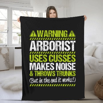 Discover Arboriculturist Tree Surgeon Forest Throws Trunks Arborist Fleece Blankets