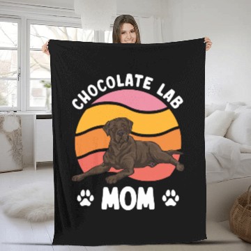 Discover Chocolate Labrador Retriever Dog Chocolate Lab Mom Fleece Blankets