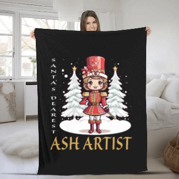 Discover Ash Artist Christmas Classic Female Nutcracker Fleece Blankets