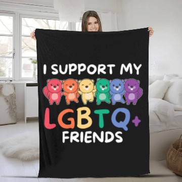 Discover Rainbow Flag Gay Pride Lgbtq Beaver Fleece Blankets