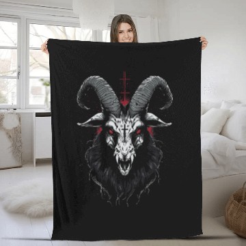 Discover Goats Lover Satanic Goats 2Occult Baphomet 2Satan Satanism Gothic Goth Fleece Blankets