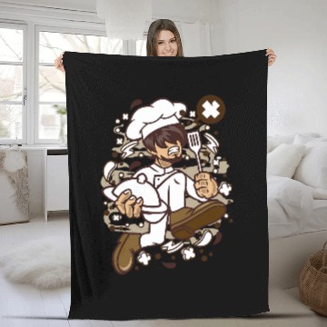 Discover Chef Running Zip Fleece Blankets