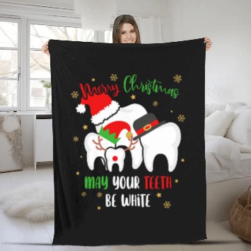 Discover May Your Teeth Be White Christmas dentists Dental Hygienist Baseball Tees Fleece Blankets