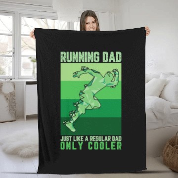 Discover Funny Running For Dad Marathon Runner Coachs Marathoner Fleece Blankets