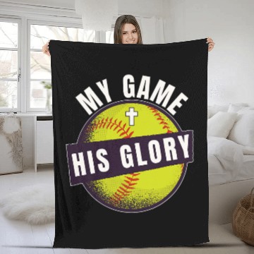 Discover Christian Softball My Game His Glory Jesus Softball Baseball Tees Fleece Blankets