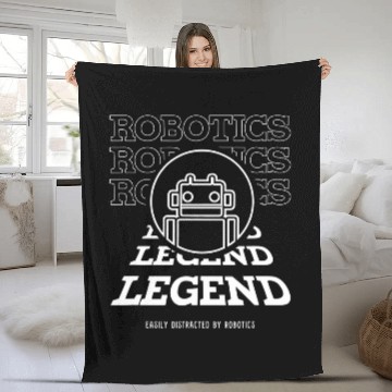 Discover Robotics Legend Cute Robot Engineering Fleece Blankets