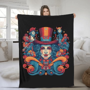 Discover Bizarre Bohemian Magician Nightmare Freak Show Weird Circus Baseball Tees Fleece Blankets