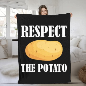 Discover Respect The Potato 2Funny Vegetable Root Potatoes Pun Fleece Blankets