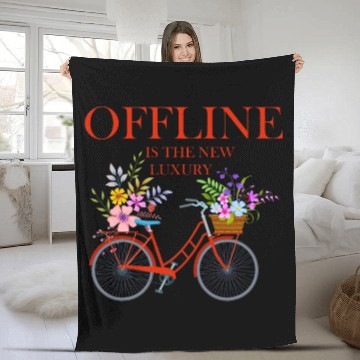 Discover Bicycle Cycling Offline is Luxury and Motivation Fleece Blankets
