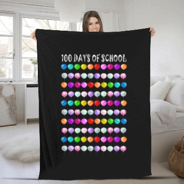 Discover 100 Balloons 100th Day of School Baseball Tees Fleece Blankets