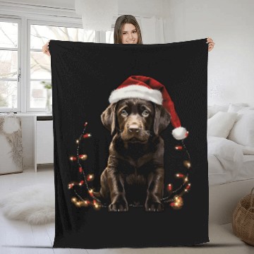 Discover Chocolate Labrador Dog Christmas Lights Santa Hat Xmas Baseball Tees Fleece Blankets