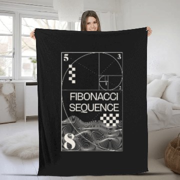 Discover Fibonacci Sequence Golden Spiral Streetwear Aesthetic Math Fleece Blankets