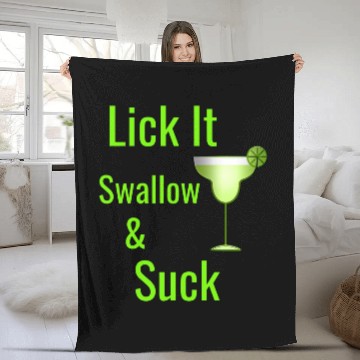 Discover Lacrosse Gift Lick Swallow Suck Margarita Fleece Blankets
