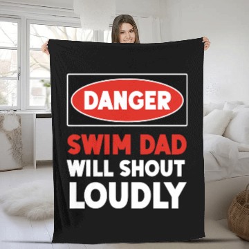 Discover Swimming Pool DANGER Swim Dad 1 Baseball Tees Fleece Blankets