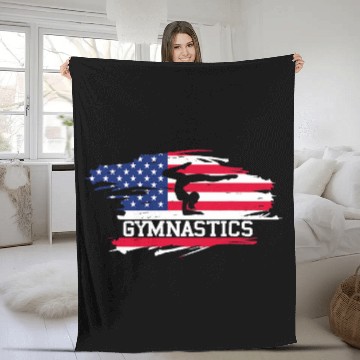 Discover Distressed Gymnastic Flag Gymnast Handstand Novelty Fleece Blankets