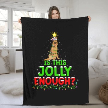 Discover Funny Is This Jolly Enough Belgian Malinois Christmas Tree Fleece Blankets