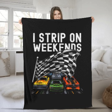 Discover I Strip on Weekends Funny Drag Racing Racer Humor Baseball Tees Fleece Blankets