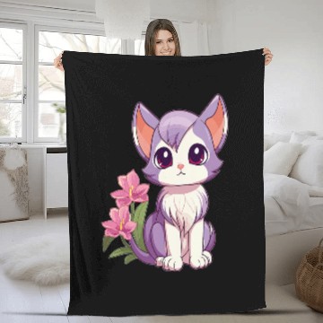 Discover Cute Cat Floral Designer Orchids Flower Lover Florist Baseball Tees Fleece Blankets