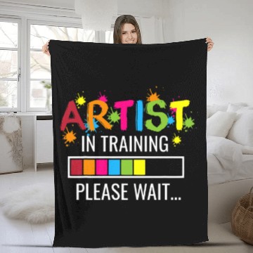 Discover Artist In Training Please Wait For Art Teacher Painter Fleece Blankets