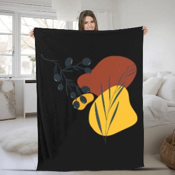 Discover Botanical Mediterranean Wildflowers Leaves Leaf Wildflower Fleece Blankets