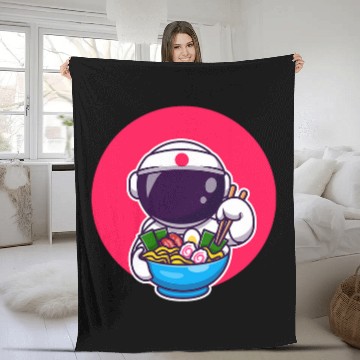 Discover Astronaut Eats Ramen Anime Space Baseball Tees Fleece Blankets