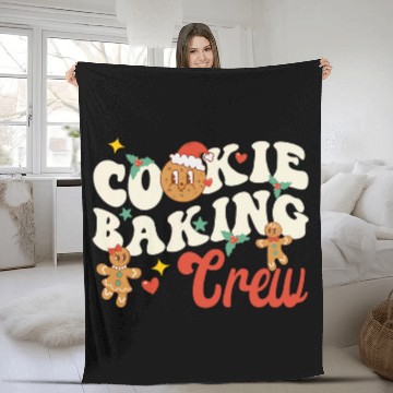 Discover Cookie Baking Crew Funny Holiday Baker Groovy Retro Cute Baseball Tees Fleece Blankets