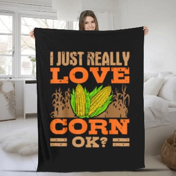 Discover Corn Lover Maize Planter Farmer Cereal Grain Grower Fleece Blankets