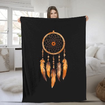 Discover Dream Catcher Bohemian Tribal Native American Boho Feathers Fleece Blankets