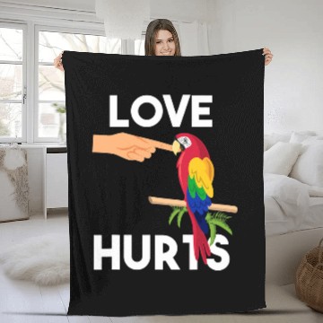 Discover Love Hurts Macaw Parrot Bite Funny Bird Lover Gifts Baseball Tees Fleece Blankets