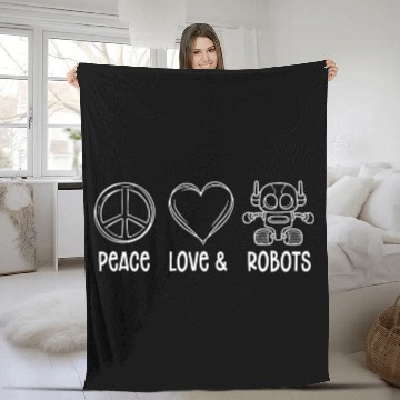 Discover Robotics Love Artificial Intelligence Ai 2Robots Fleece Blankets