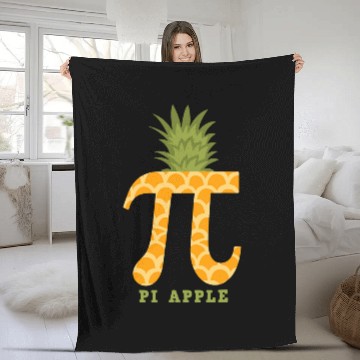 Discover Pi Apple pineapples Math Teacher Fleece Blankets