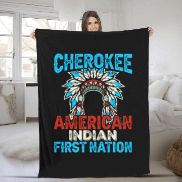 Discover Cherokee American Indian First Nation Baseball Tees Fleece Blankets