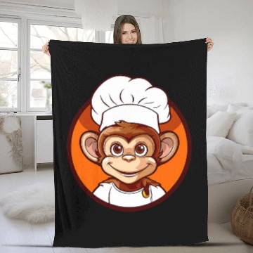 Discover Chef Monkey 2Cute Monkey In A Chefs Hat Monkey Chef 22 Fleece Blankets