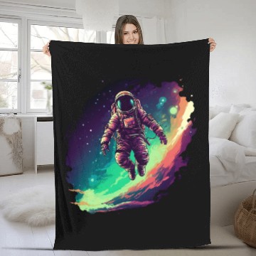 Discover astronaut floating in space Galactic spaceman Idea Creative Baseball Tees Fleece Blankets